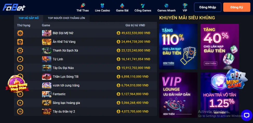 Hoàn trả cược thua hàng tuần 999bet Game